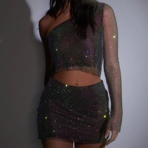 SLA label rhinestone top